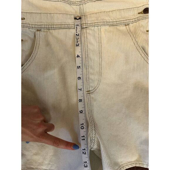 Vintage Levi Strauss & Co Light Wash Striped Shortalls Size Small - Picture 10 of 11